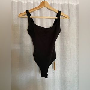 NWT sculpt square neck bodysuit size xs black